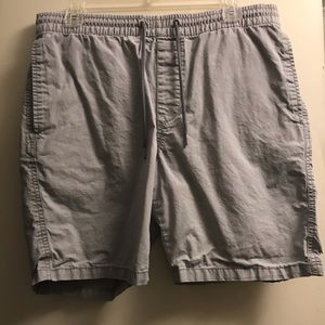 Gray shorts with drawstring